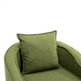thumbnail image 5 of ARCTICSCORPION Modern Linen Wood Tufted Accent Chair with Ottoman and Thick Cushion, Olive, 5 of 7