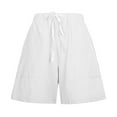 thumbnail image 4 of Pantalones Cortos Para Mujer Moda Casual Cintura Elástica Suelta Bolsillos Pantalones Sólidos Odeerbi ODB157932, 4 of 8