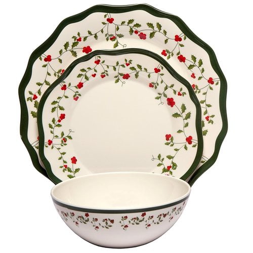 Melange Holiday Berry Melamine 12 Piece Dinnerware Set