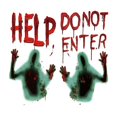thumbnail image 2 of Halloween Bloody Zombie Window Clings, “Help! DO NOT Enter!” Horror Stickers Decals Posters, Window Bathroom Posters Cover Creepy Party Halloween Decoration, 2 of 9
