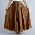 thumbnail image 3 of Elegant Flowy Women's High Waist Skirt Boho Maxi Long Skirt with Elastic Waist for Daily Wear and Party, 3 of 6