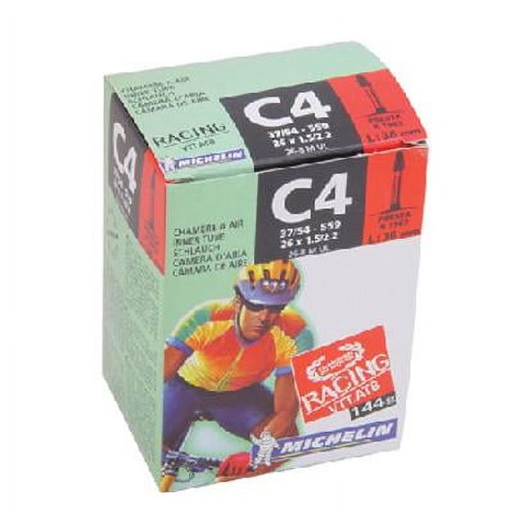 Michelin C4 AirCOMP Ultralight Butyl MTB/Comfort Bike Tube - 26 x 1.6/2.1 - 40mm Presta - Brown Box - 14532