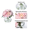 thumbnail image 5 of Peonies Artificial Flowers with Glass Vase, Silk Faux Peony Flower Arrangement with Faux Water, Fake Flowers in Vase for Table Centerpieces, Pink, 5 of 10