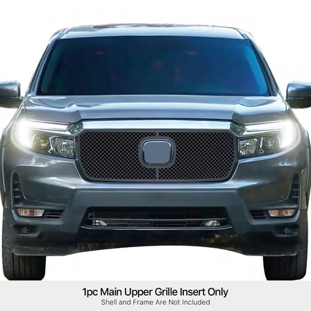 Stainless Steel Main Upper Black Wire Mesh Grille 2021-2025 Honda Ridgeline Not For HPD Grille