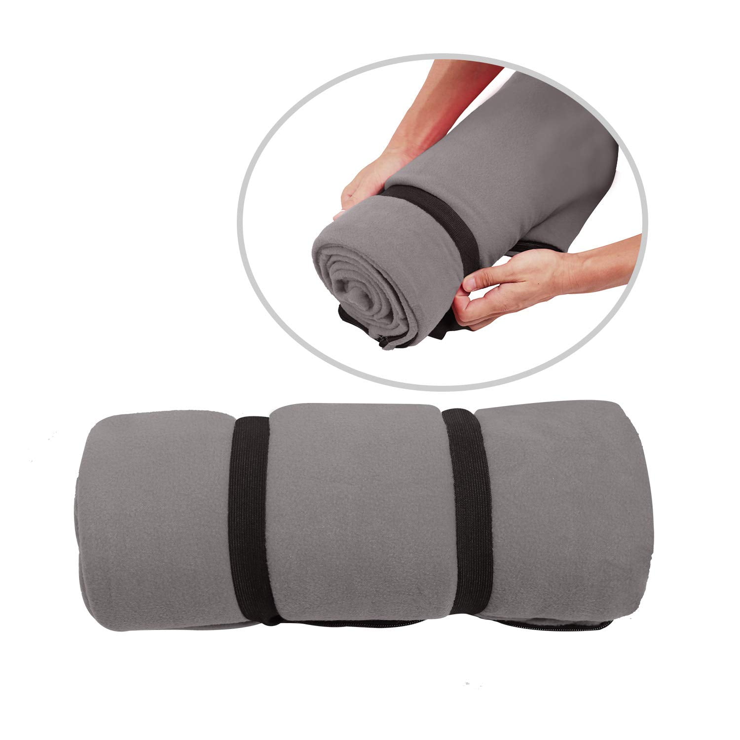 REDCAMP Fleece Sleeping Bag Liner for Adult Warm Weather, Full Sized Zipper Backpacking Blanket for Outdoor Camping or Indoor Used with Sack