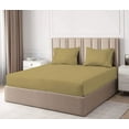 thumbnail image 2 of 3 Piece Sheets - 1 Piece Fitted Sheet & 2 Pillowcases, 450 Thread Count - 100% Egyptian Cotton, Deep Pocket of 17" Inch, Ultra-Soft and All Around Elastic Snug Fit (Full-XL Size - Taupe Solid), 2 of 5