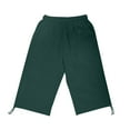 thumbnail image 5 of Sakmal Cotton and Linen Shorts Women Chino Knee Length Bermuda Green High Waisted 12" Shorts with Pockets, 5 of 7