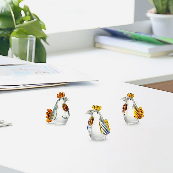 OUNONA  3 Pcs Glass Rooster Decor Decoration Farmhouse Bedroom Household