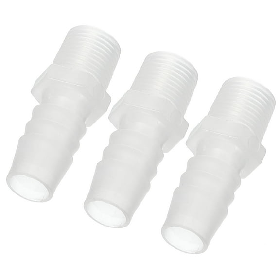 Uxcell 1/2" Barb x 3/8" G Male Connector, 3 Pcs Plastic Hose Barb Fitting Adapter