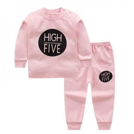 

Mjbaby Autumn Spring Baby Boy Girl Cotton Clothes Set Cartoon Print Pattern Sweatshirt Tops+Pants Trousers Sleepwear Set
