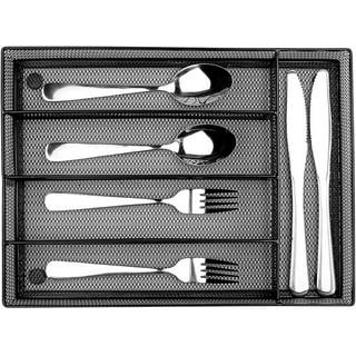  IOAIANIA Kitchen Drawer Organizer, Metal Silverware Utensil  Organizer, Deep Mesh Wire, Premium Cutlery Tray for Knives, Forks, Spoons,  Makeup Drawer & Utensil Holder