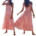 thumbnail image 1 of goowrom Femmes Imprimé Slip Sans Manches Cravate Bateau Cou Maxi Robe, 1 of 10