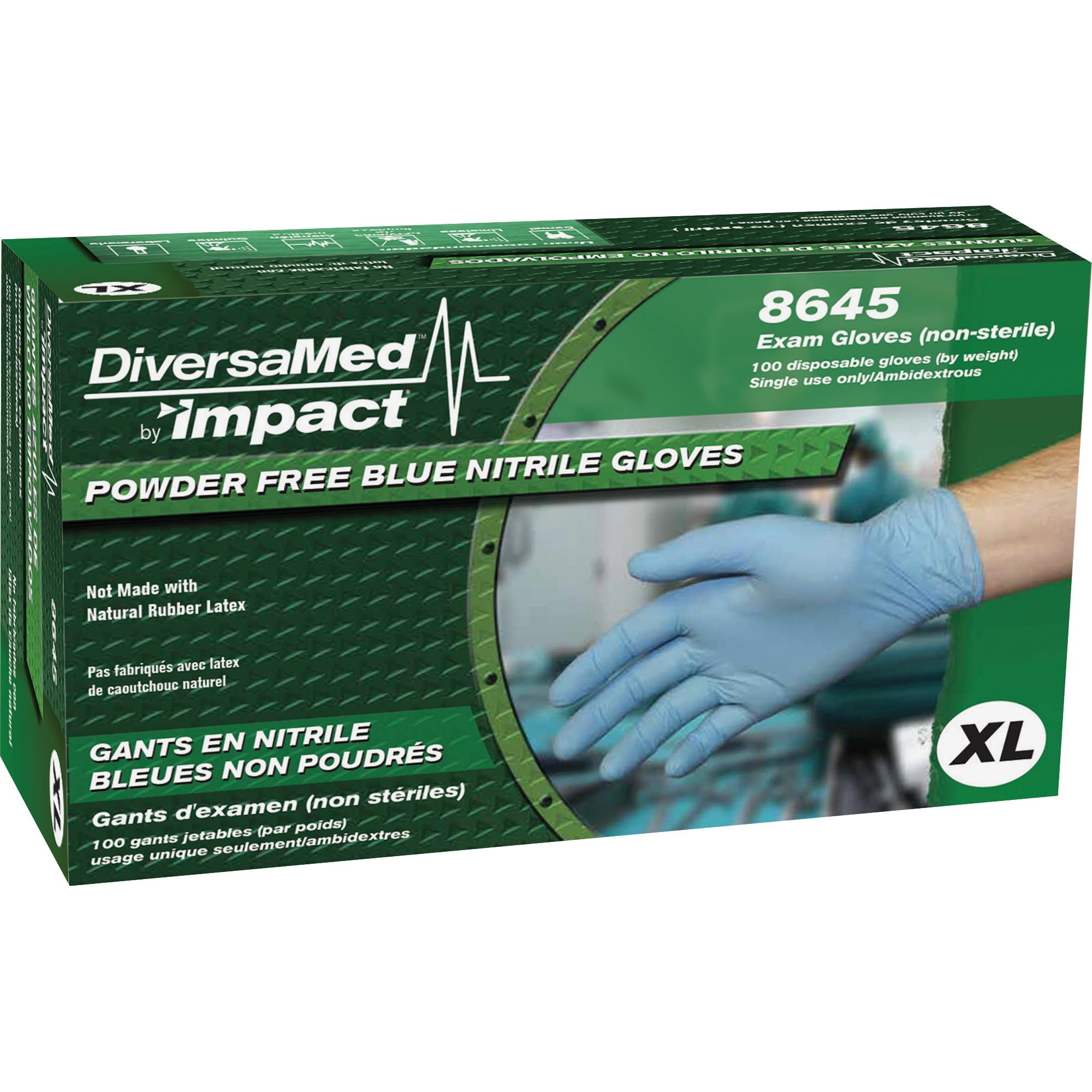 ProGuard, DVM8645XL, Disposable Nitrile Powder Free Exam, 100 / Box