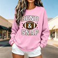 thumbnail image 5 of Women's Funny Letter Printed Graphic Football Fan Sweatshirt,Long sleeve Casual Crewneck Pullover Tops for Game Day,Weekend,Daily Wear Pink XXL, 5 of 7