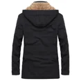 thumbnail image 5 of Abrigo militar de carga para hombre, chaqueta gruesa y cálida para hombre, parka de invierno, chaqueta acolchada de algodón informal, sudaderas con capucha de piel con múltiples bolsillos para hombre,, 5 of 5