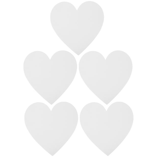Tablero de dibujo de algodón en forma de corazón de 5 piezas Espesar Tablero de pintura de arte Tablero de papel de artista Pintura al óleo Lienzo Sketchpad (Blanco)