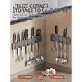 thumbnail image 5 of Wall Mounted Knife Rack, Multi-Functional Kitchen Organizer with No Nail Adhesive Mounting, Minimalist Storage for Utensils, Durable Carbon Steel Design, 5 of 10