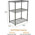 thumbnail image 2 of 2-Shelf Adjustable Heavy Duty Steel Wire Rack Storage Shelving Organizer for Kitchen, Garage, 23.62" L x 13.77" W x 31.49" H, Black, 2 of 7