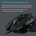 thumbnail image 5 of G502 Souris de Jeu Filaire avec Poids Réglables Capteur 25K 25600DPI RVB 11 Touches Programmables Rétroéclairage Double Mode Molette de Défilement, 5 of 5