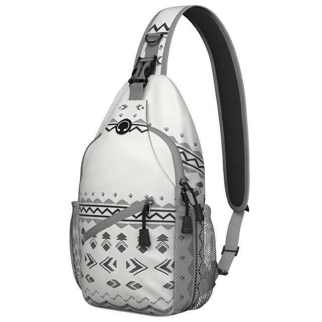 Tribal Style Sling Backpack Lightweight Durable Crossbody Bag for Outdoor Activities, Travel and Commuting