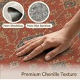 thumbnail image 6 of ODIKA 9'x12' Washable Area Rug Blue Orange Accented Floral Medallion Design Elegant Geometric and Botanical with Border for Master Suite, California King, Under Bed, Non-Shedding, Easy Care, 6 of 7