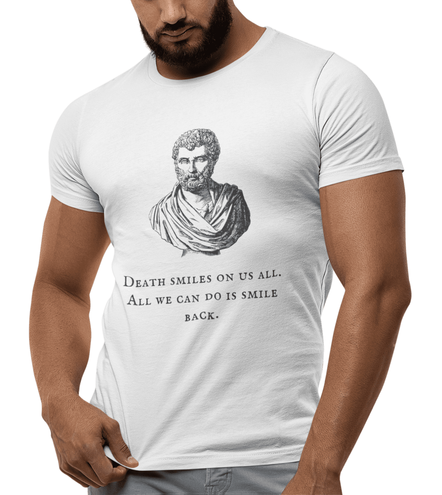 justere forfølgelse Baron kiMaran Philosophy T-Shirt Quote by Marcus Aurelius Statue Art Short Sleeve  Tee (White M) - Walmart.com
