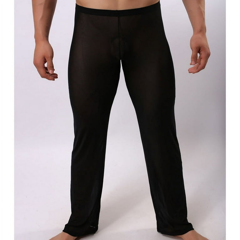 Cheap Sexy Men's Trousers Mesh Transparent Long Jogging Bottoms