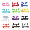 thumbnail image 6 of 1 Pair No Tie / Tie Free Elastic Shoelaces Lock Shoe Laces Strings Round Unisex Pink & white dot, 6 of 9