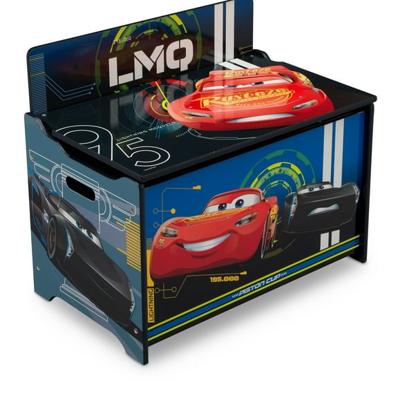 Disney Pixar Cars Deluxe Wood Toy Box by Delta Children, Greenguard Gold Certified