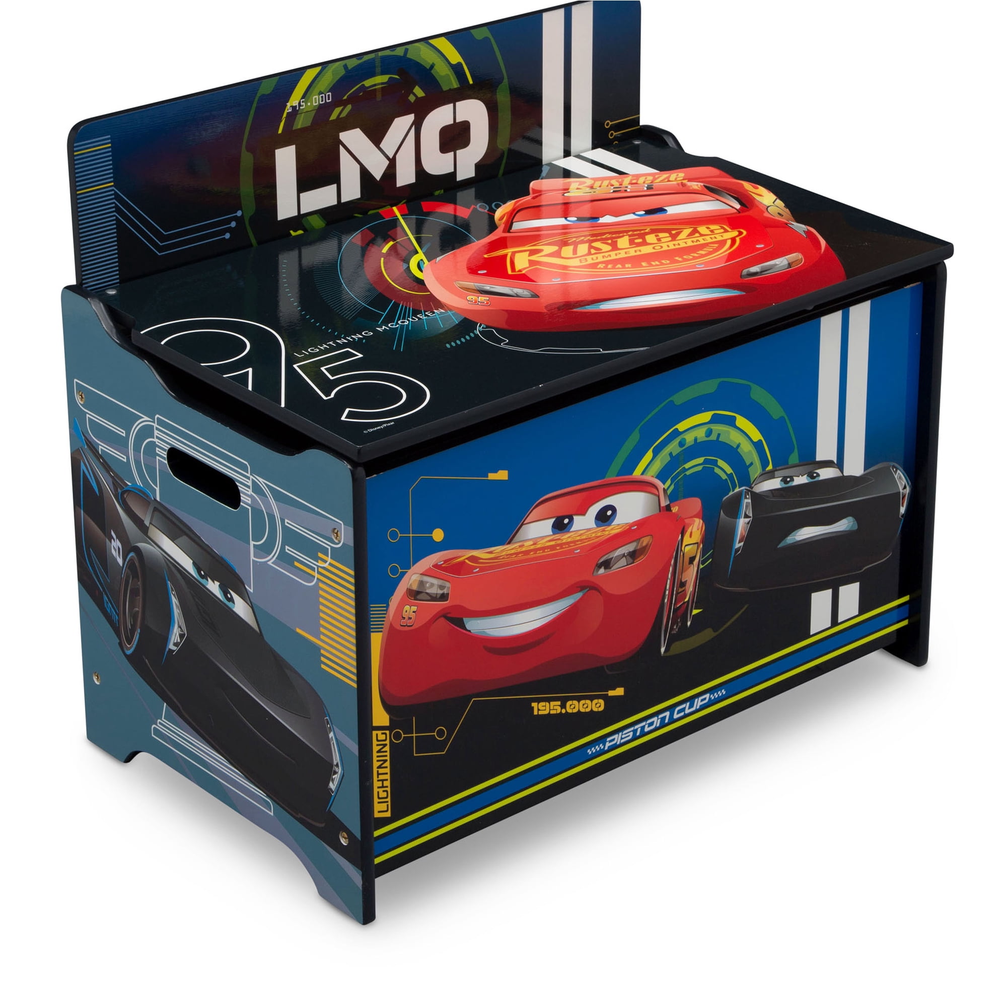 Disney Pixar Cars Deluxe Wood Toy Box by Delta Children, Greenguard Gold Certified