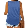 thumbnail image 5 of TAGOLD Womens Round-Neck Tank Top Plus Size Solid Color Round Neck Loose Casual Tank Top, 5 of 5
