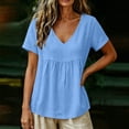 thumbnail image 5 of Ankola Womens Tops Casual V Neck Short Sleeve T Shirts Babydoll Loose Fit Peplum Tops, 5 of 6