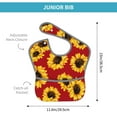 thumbnail image 4 of Bingfone Mess-Proof Baby Bib - Waterproof Bib For Baby Boy Or Girl With Food Catcher Pocket, Unisex-Sunflowers On Red, 4 of 8