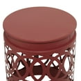 thumbnail image 5 of DecMode 16" x 23" Multi Colored Metal Indoor Outdoor Nesting Accent Table with Carved Trellis Design, 3-Pieces, 5 of 8