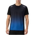 thumbnail image 2 of BRGZLK Men's Quick Dry Athletic T Shirt Summer Ombre Print Short Sleeve Crewneck Workout Tops Cooling Mesh Breathable Breathable Athletic Running Gym Casual Sport Tee Dark Blue 3XL, 2 of 5