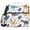 Cartoon Dinosaur and Leaf, variant on 3 Ring Zipper Binder with Shoulder Strap Waterproof Trapper Keeper 2 Inch D-Ring 500 Sheets Capacity Colorful Bubbles