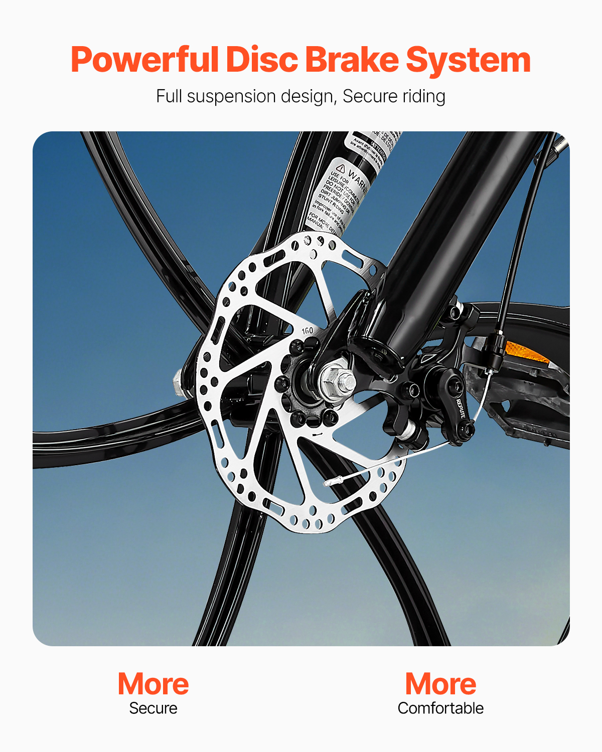 VEVOR 26-inch Collapsible Mountain Cycle, MTB Bike featuring Comprehensive Shock Absorption, 21-gear Transmission, Cushioned Seat, Disk Braking System