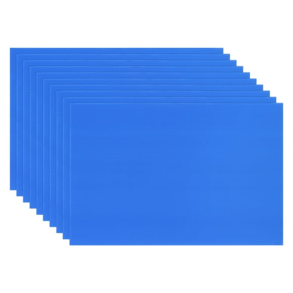 Uxcell Paquete de 10 hojas de plástico corrugado, 12 pulgadas x 18 pulgadas, cartón de carteles en blanco a prueba de agua [3 mm de grosor, azul]