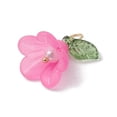 thumbnail image 4 of Acrylic Pendants with Glass and Brass Findings Flower Charms Mixed Color 11x14x14mm Hole: 3x4mm, 4 of 5