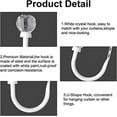 thumbnail image 5 of Clearance Hooks under $10 Curtain Curtain Fixers 2 Curtain Hooks With Clear Wall Mounted Curtain Ties Heavy Duty Curtain Fixers For Home Decor (White), 5 of 6
