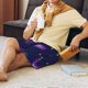 thumbnail image 5 of Balery Eggplant Pantalones cortos de pijama de punto de algodón para hombre con cinturilla y bolsillos-4X-Large, 5 of 6