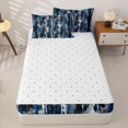 thumbnail image 4 of Homewish Grunge Navy Zipper Queen Comforter Set with Fitted Sheet and 2 Pillowcases,Modern Abstract Zipper Bedding Set,Navy Black,Reversible,4pcs, 4 of 8