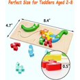 thumbnail image 4 of 4 Pack - Montessori Wooden Puzzles + Coloring Book for Toddlers 2 3 4 5 Years Old, Animals Jigsaw Learning Toys for Kids, Children, Early Educational Color Sorting Block Puzzle Gift for Boy & Girls, 4 of 10