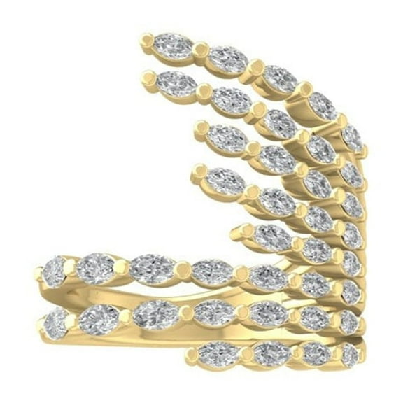 Araiya Fine Jewelry 10K Yellow Gold Marquise-shape Lab Grown Diamond Fashion Band Ring ( 1 1/2 cttw, D-F Color, VS Clarity) Size 10