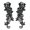 Black, variant on 2.75"x8" Floral Venice Lace Applique Embroidered Bridal Guipure Patch Motif (2 Pieces) (White)
