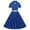 Blue, variant on DeHolifer Dresses for Women 1950s Vintage Retro V-Neck Short Sleeve Tie Midi Dress Cocktail Party Evening Prom Gown Dresses Navy S