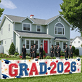 thumbnail image 6 of Red Blue Theme Grad 2026 Banner Graduation Cap Design Grad Ceremony Backdrop Stars Pattern Fireworks Decor 2026 Grad Background for Graduation Ceremony College Graduation Grad Party, 6 of 9