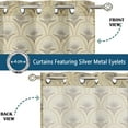 thumbnail image 4 of Vargottam Beige Geometric Design Sheer Georgette Curtains for French Doors & Balcony - 2 Panels, 96" Long, Light Filtering, Grommet Top Printed Drapes for Living Room or Lounge, 4 of 9