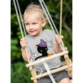 thumbnail image 2 of Cute Boombay On Broom T-Shirt Toddler -Image by Shutterstock,  2 Toddler, 2 of 4