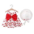 thumbnail image 2 of WOLLED 6M-3T Baby Girls Bow-Tie Tutu Dresses with Hat 2PCS Infant Summer Sleeveless Onesies Dress Halter Princess Sundress Skirt, 2 of 11